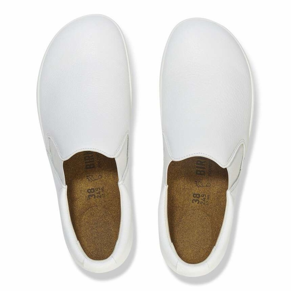 NWOB Birkenstock QO 400 White Leather Slipons